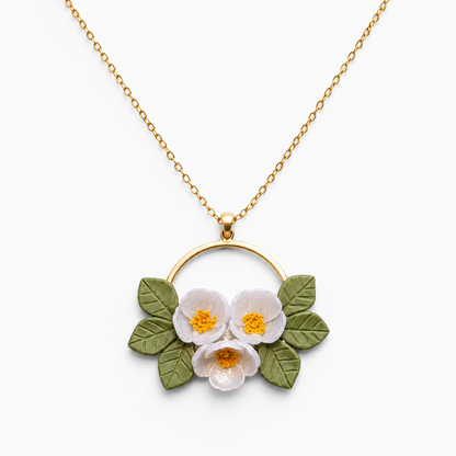 Grounded Bloom - Botanical Hoop Necklace