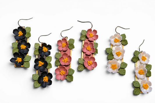 Grounded Bloom - Garden Frame Statement Earrings