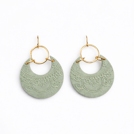 Wild Lace Dangle Hoop Earrings