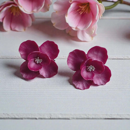 Blooms of Resilience Dangle Earrings Pink Berry Pearl