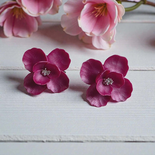 Blooms of Resilience Dangle Earrings Pink Berry Pearl