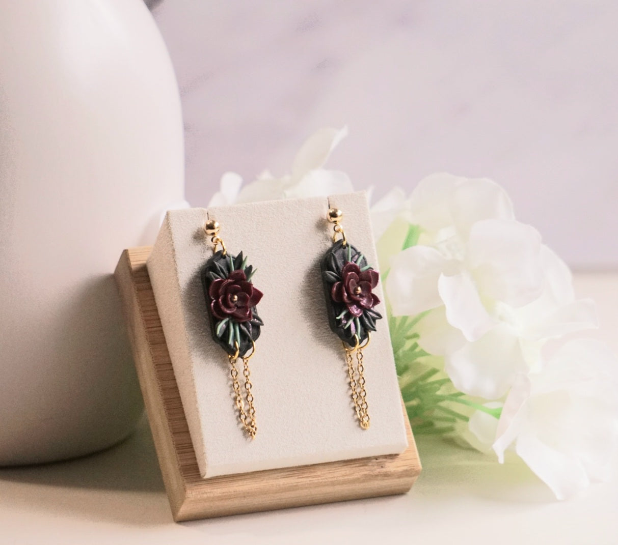 Midnight Bloom Dangle Earrings image 0