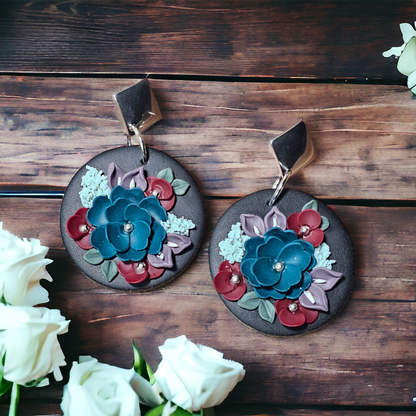 Floral circle earrings  image 1