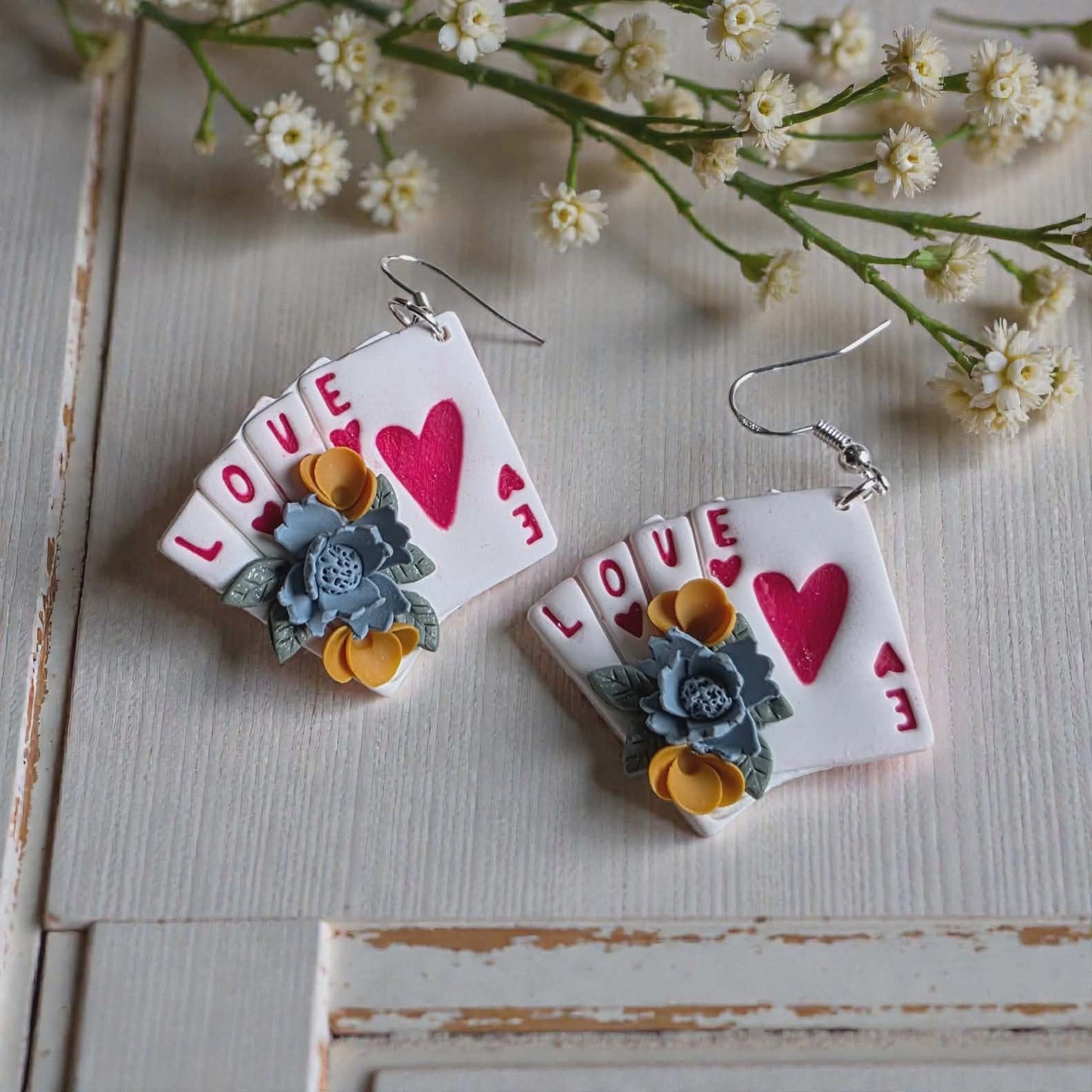 Love Letter Playing Card Earrings