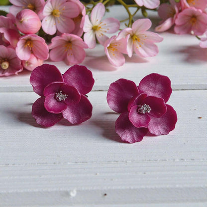 Blooms of Resilience Dangle Earrings Pink Berry Pearl