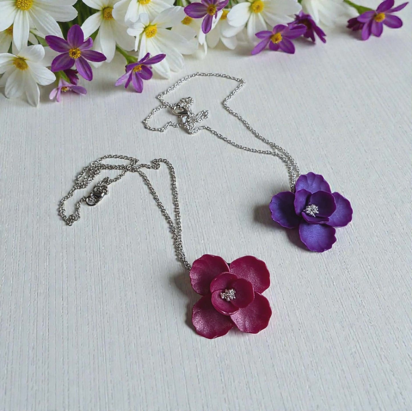 Blooms of Resilience Pendant Necklace Purple Pearl