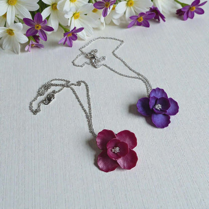 Blooms of Resilience Pendant Necklace Purple Pearl
