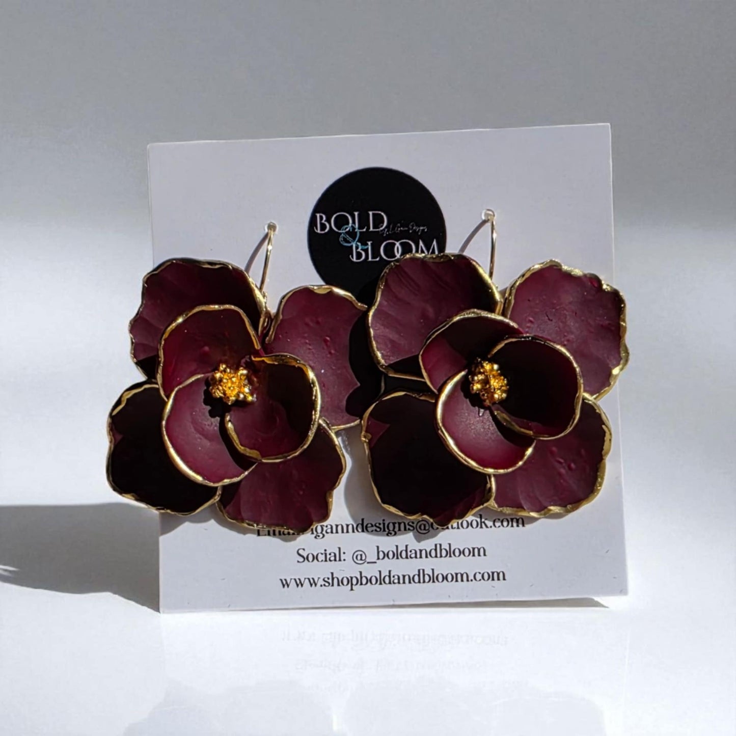 Boldly Blooms Statement Earrings - Black