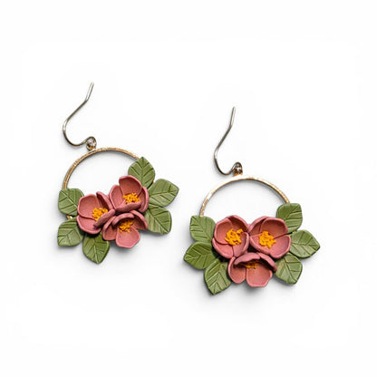 Grounded Bloom - Botanical Hoop Earrings