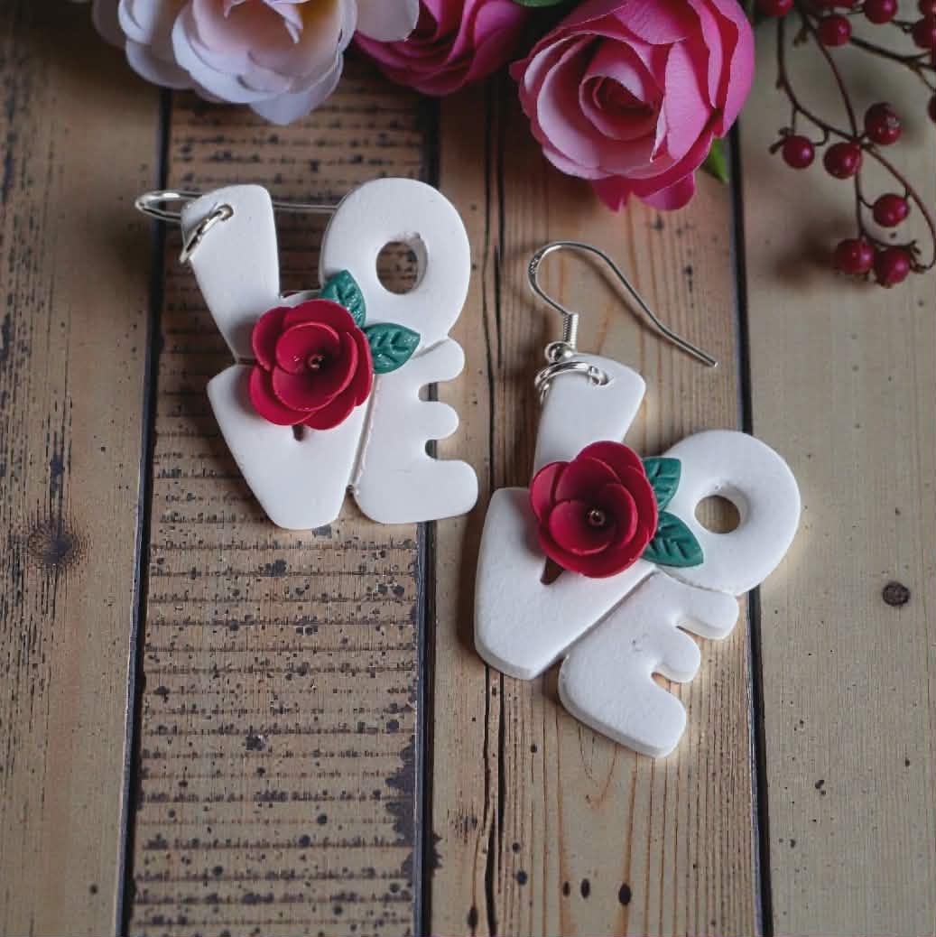 LOVE Floral Statement Earrings