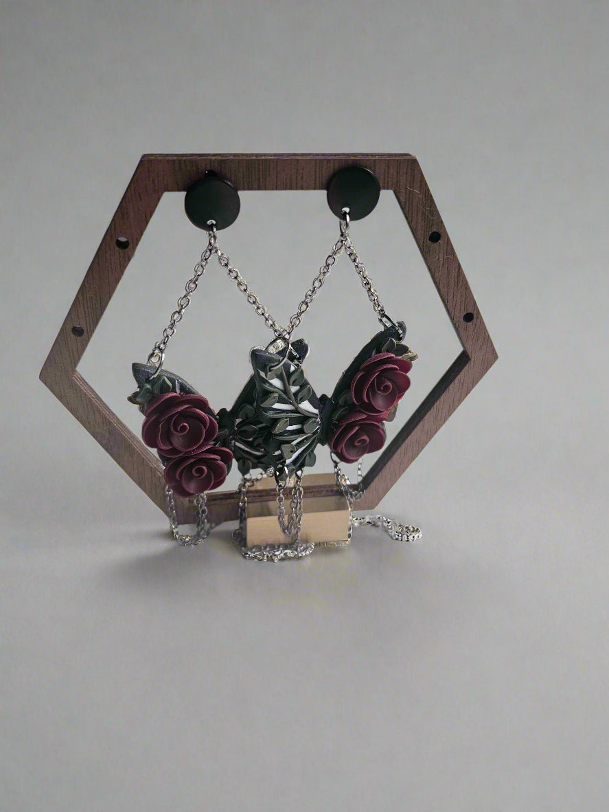 Crimson Butterfly Dangle Earrings image 3