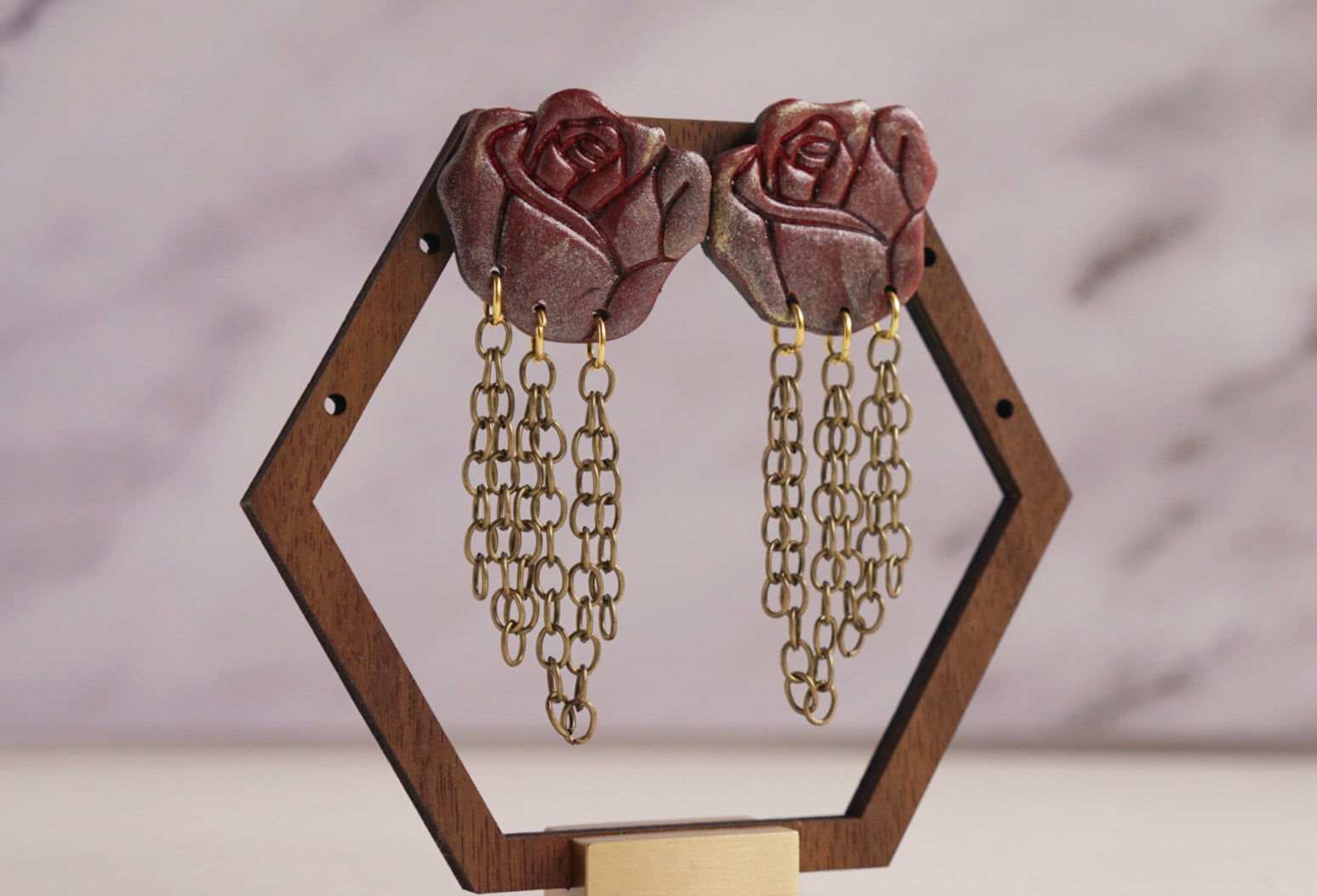 Gilded rose chain dangles image 11