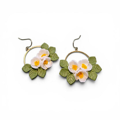 Grounded Bloom - Botanical Hoop Earrings