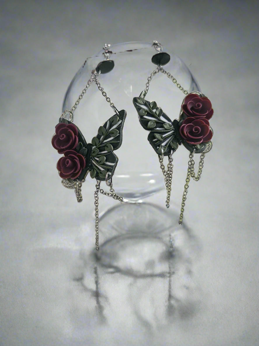 Crimson Butterfly Dangle Earrings image 5