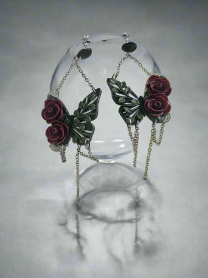 Crimson Butterfly Dangle Earrings image 5