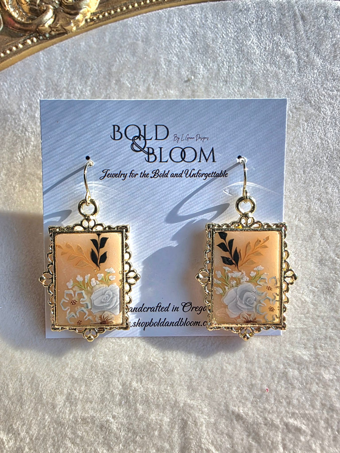 Ivory Keepsake Rose Earrings