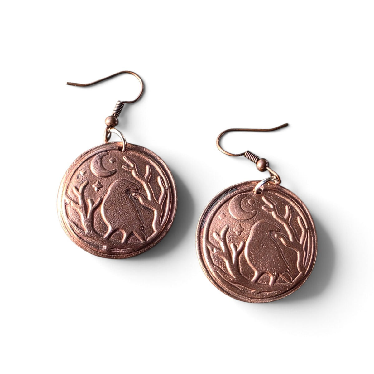 Midnight Raven | Handcrafted Copper Earrings