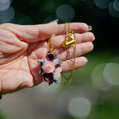 Floral Bouquet Pendant Necklace