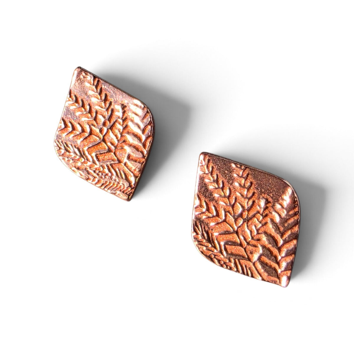 Wild Fern Copper Stud Earrings