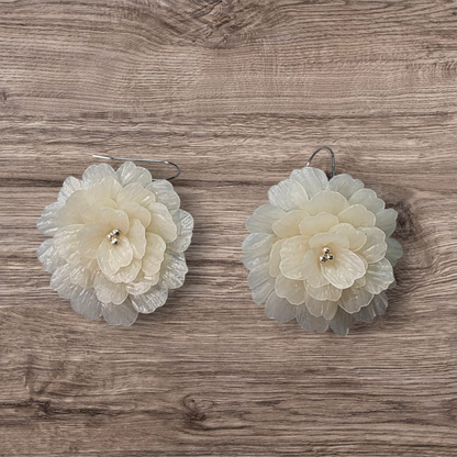 Midnight Bloom floral dangle - Ivory