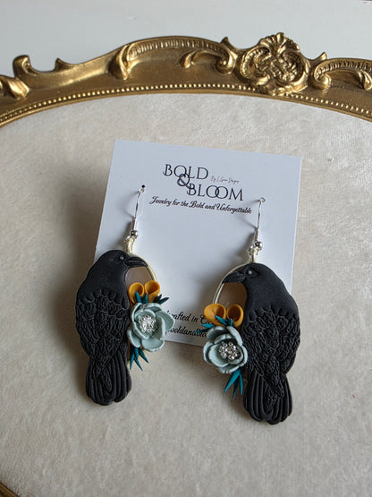 Quiet Bloom Raven Earrings