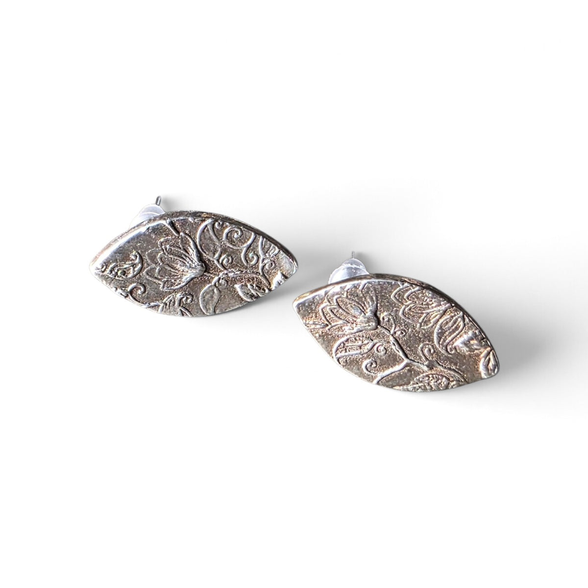 Botanical Whispers Silver Stud Earrings