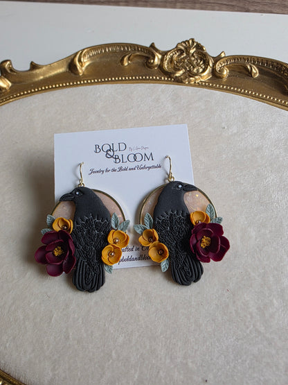Raven Bloom Dangle Earrings