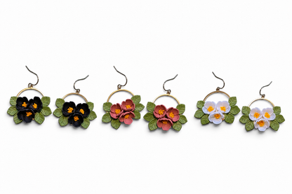 Grounded Bloom - Botanical Hoop Earrings